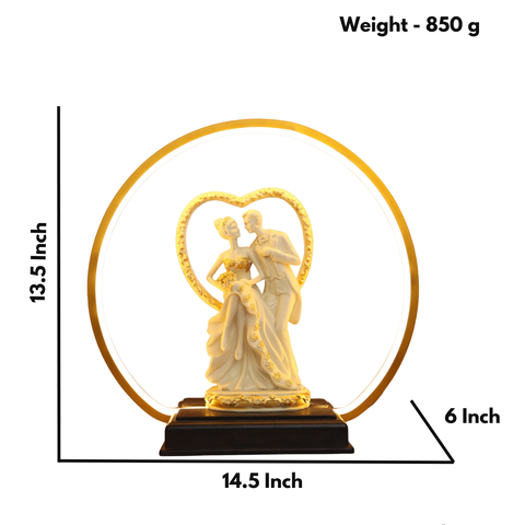 Resin Love Couple Dancing statue with Light