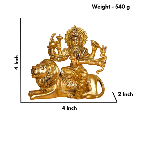 Durga Murti Sitting on Seated Lion