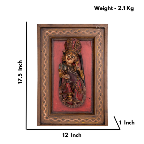 Wooden Musician Apsara Wall Art