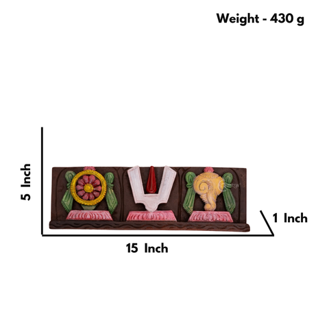 Shankh Chakra Namah Wooden Panel