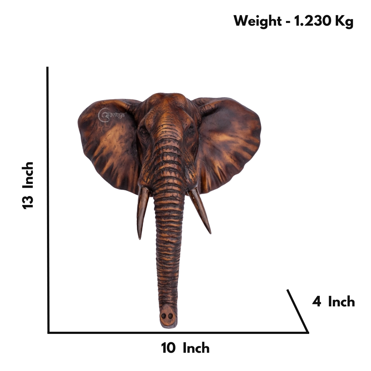 Thai Elephant Head Sculpture Wall Art 