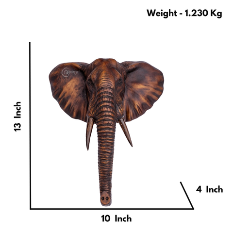 Thai Elephant Head Sculpture Wall Art 