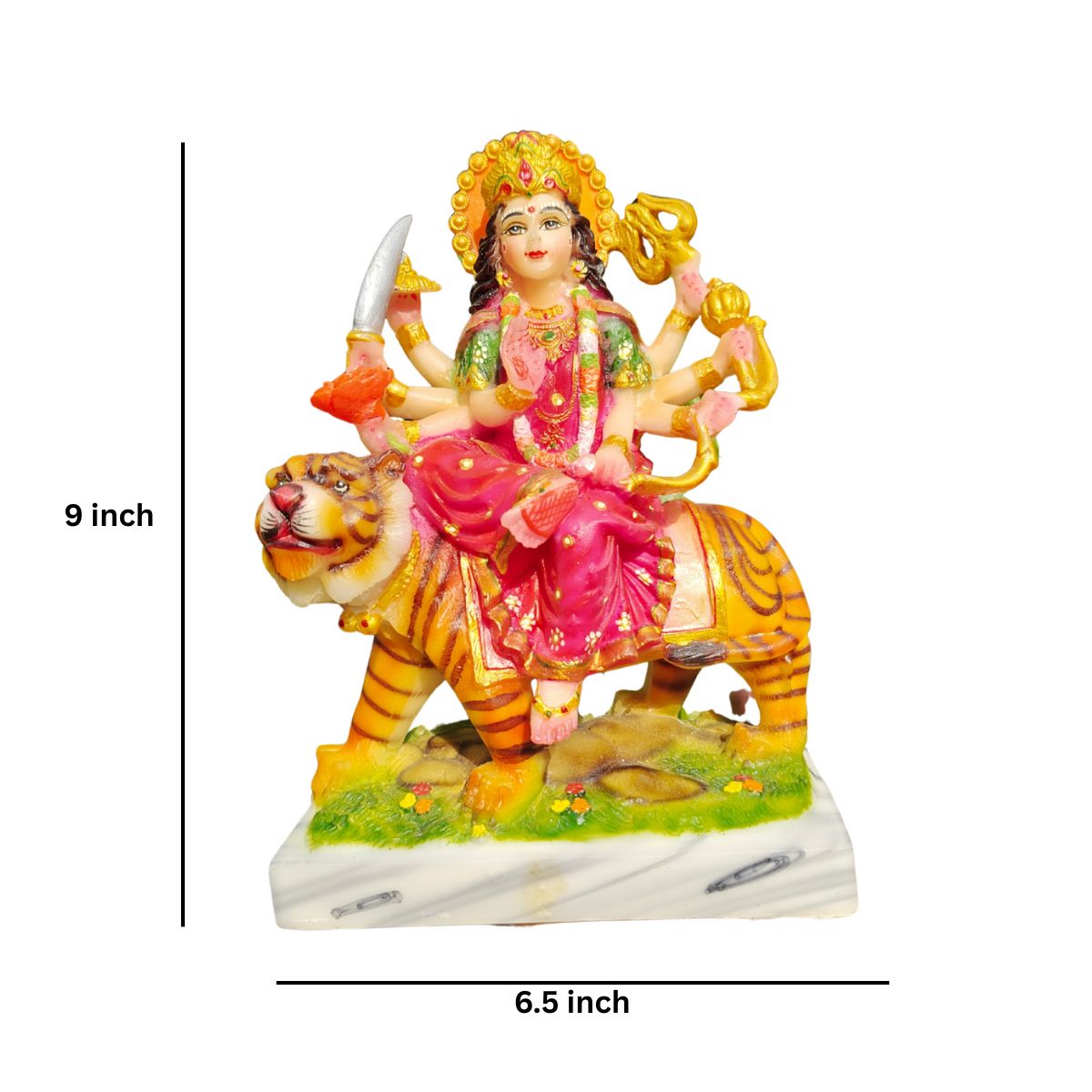 MARBLE EIGHT HANDS DURGA IDOL