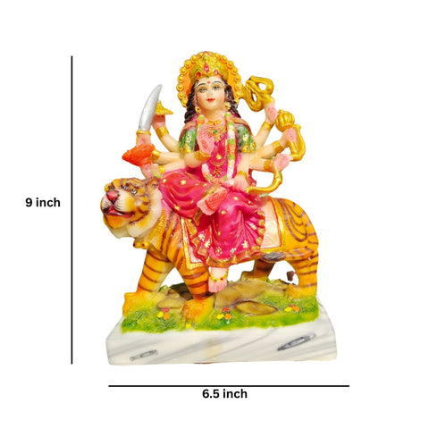 MARBLE EIGHT HANDS DURGA IDOL