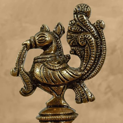Brass Peacock Diya/Lamp Panchmukhi for Decoration