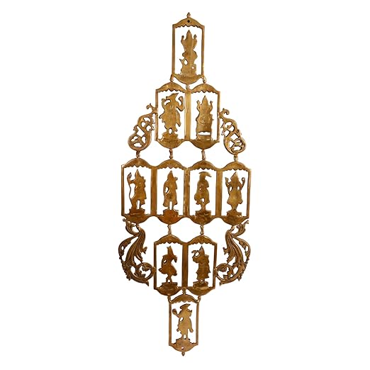 Brass Vishnu Dashavatara Wall Hanging/Ten Avatars of Lord Vishnu