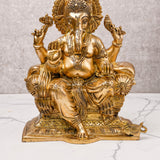 Vinayak,Vigneshwara,Vakratunda,Ganapati,Gajanand,Ganesha ,Brass Raja Ganesha Statue