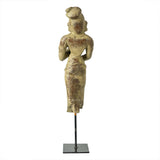 Mohenjo Daro Woman Wooden Statue on Iron Stand (Earthy)