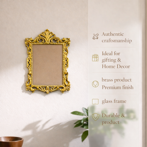 Photo Frame | Wall Decor | Brass Finish | 12 X 17.8 Inches