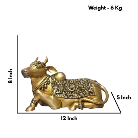 Brass Nandi Statue – Symbol of Devotion & Strength