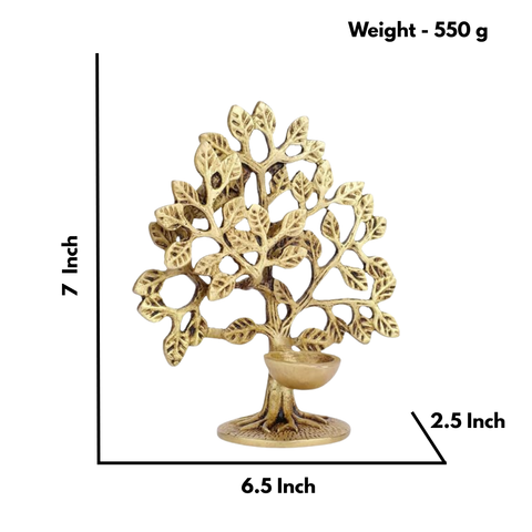 Brass Tree of Life Diya for Pooja & Decor