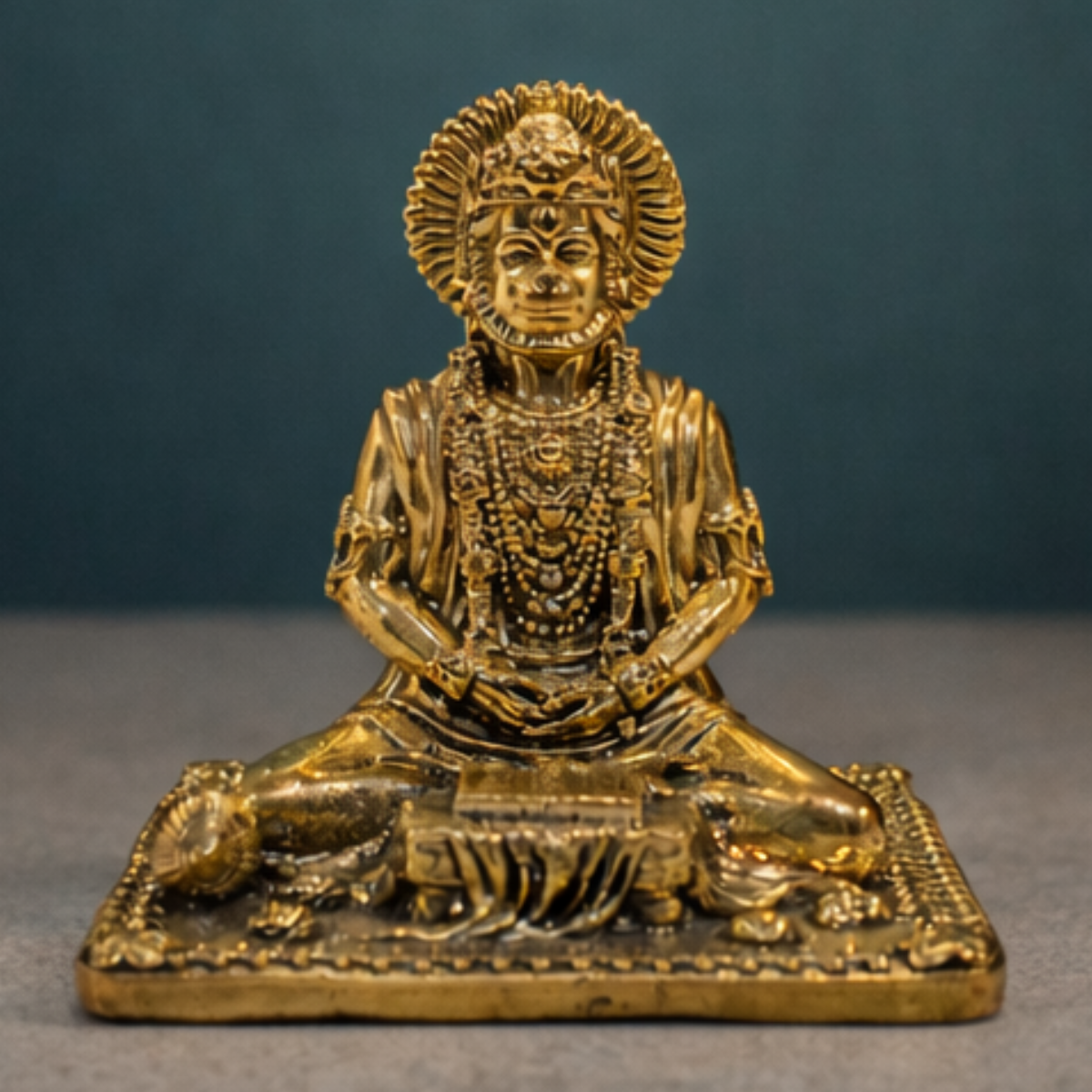 Hanuman Statue | Sitting Posture | Brass Superfine Finish | Pooja & Gifting Essential | Car Dashboard Decor | 3 Inches