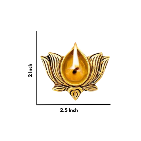 Brass Lotus Shaped Diya - Set of 2