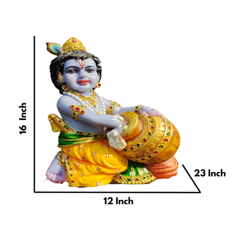 Marble Lord Krishna - Baal Gopal With Butter