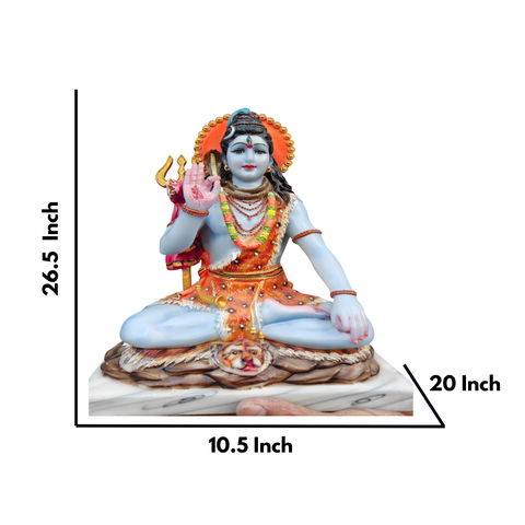 MARBLE LORD SHIVA STATUE WITH TRIDENT