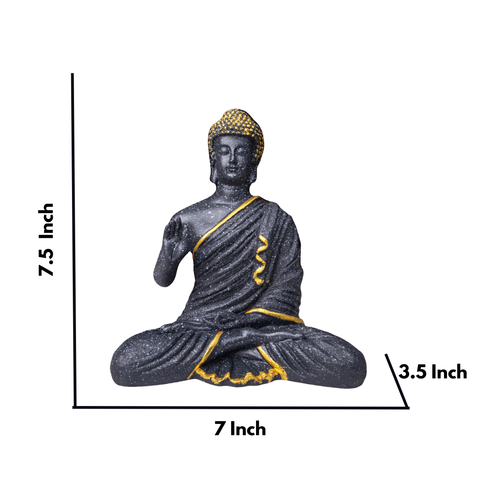 Resin Blessing Gray Buddha Statue