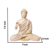 Resin Blessing Beige Buddha Statue