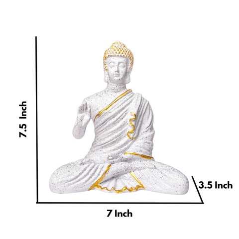 Resin Blessing White Buddha Statue