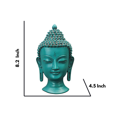 Resin green Buddha Face Mask Wall Hanging