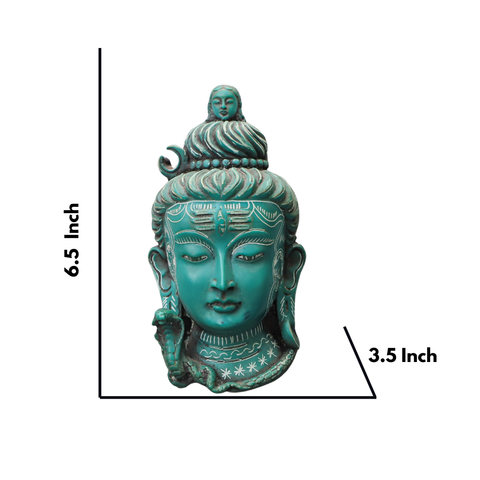Resin Green Shiva Face Wall Hanging