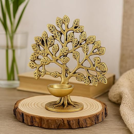 Brass Kalpvriksha Diya/Lamp for Pooja & Decor
