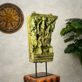 Wooden Shiva Parvathi with Nandi on Iron Stand (Lemon)