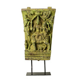 Wooden Shiva Parvathi with Nandi on Iron Stand (Lemon)