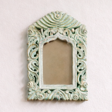 Photo Frame | Wooden Build | Wall Hanging | green color | 7.5 X 11 Inches