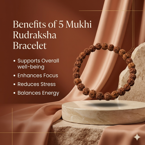 7 Mukhi Rudraksha Bracelet For Stability, with Goddess Mahalakshmi's Blessing