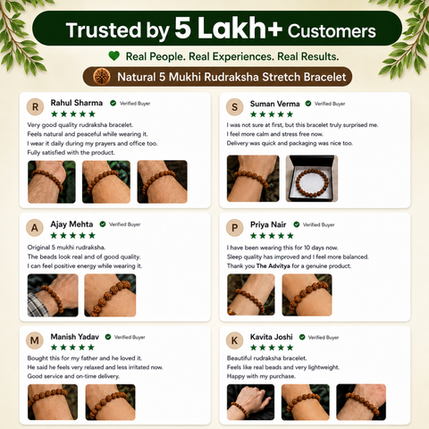 7 Mukhi Rudraksha Bracelet For Stability, with Goddess Mahalakshmi's Blessing