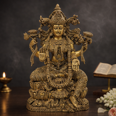 Maa Lakshmi Chola Idol  | Brass Statue | Decor & Gifting | 15 Inches
