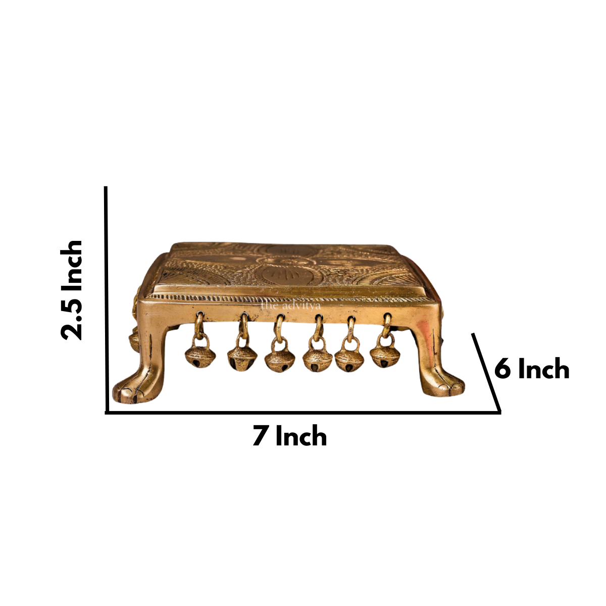 Brass Chowki Rectangular in Floral Design