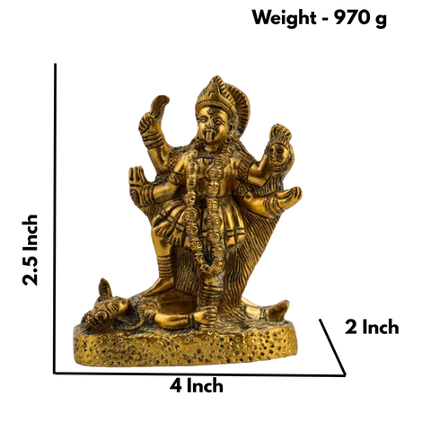 Brass Maa Kali on Shiva Statue