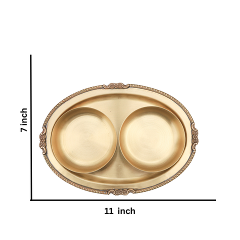 Brass Serving Boxes with Tray | Elegant Brass Storage and Serving Set