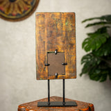 Wooden Mehrab Frame with Mirror - Jharokha on Iron Stand (Green)