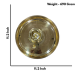 Pooja Thali With Akhand Diya | Brass Material | Golden | Pooja Essentials | 11.2 Inch