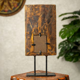 Wooden Mehrab Frame with Mirror - Jharokha on Iron Stand (Yellow)