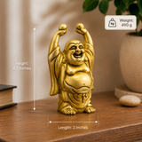 Brass Laughing Buddha Murti Pair for Prosperity & Positive Energy