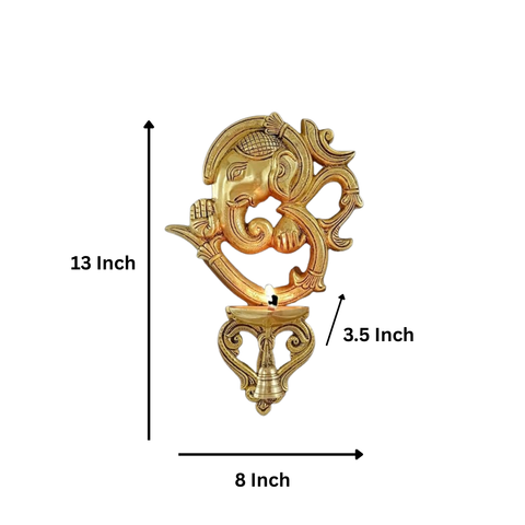 Brass OM Ganesh Face Wall Decor