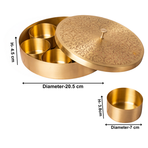 Brass Masala/Spice Box - Big Size