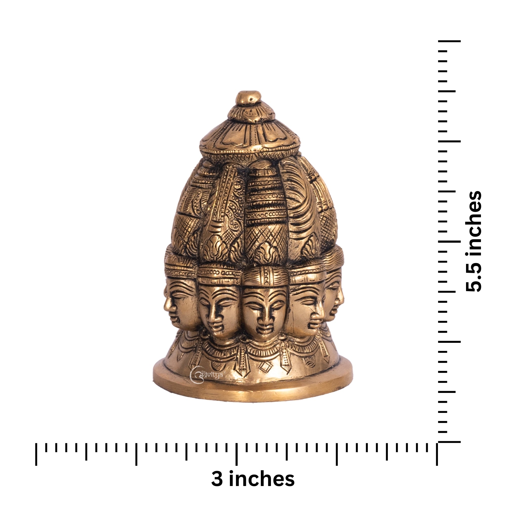 Full dimension view of 9 Face Shiva Statue for home décor
