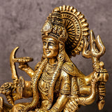 Nava Durgaa,Mahadevi,Katyayani,Mahadevi,Durga ma,Ambika,ChandiBrass Durga Riding Lion on Base
