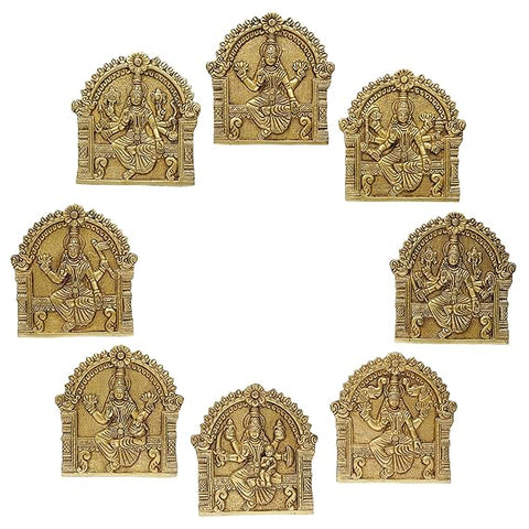 Brass Ashtalakshmi Wall Panel Depicting Eight Forms of Goddess Lakshmi