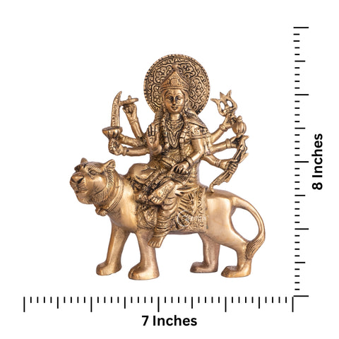 Sherawali Mata/ Durga Brass Idol 