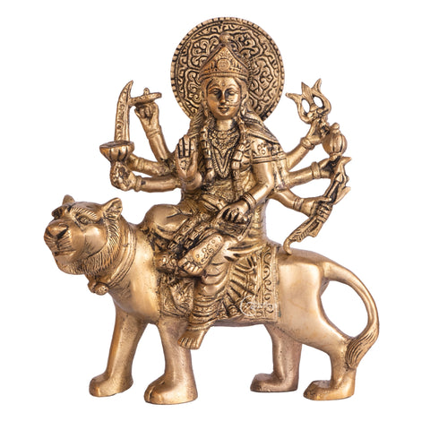 Sherawali Mata/ Durga Brass Idol 