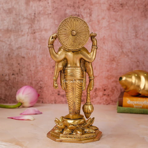 Visnhu,Nraayan,Hari,Pradyumna,Kamala-Natha,Vishnu Holding Gada While Standing Brass Statue