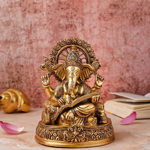 Ganesha,Ganepati,Ganasha,Ganapati,Gajanand,Gajananaa,Gajanana,Ekadanta,Lord Ganesha Sitting With Book 