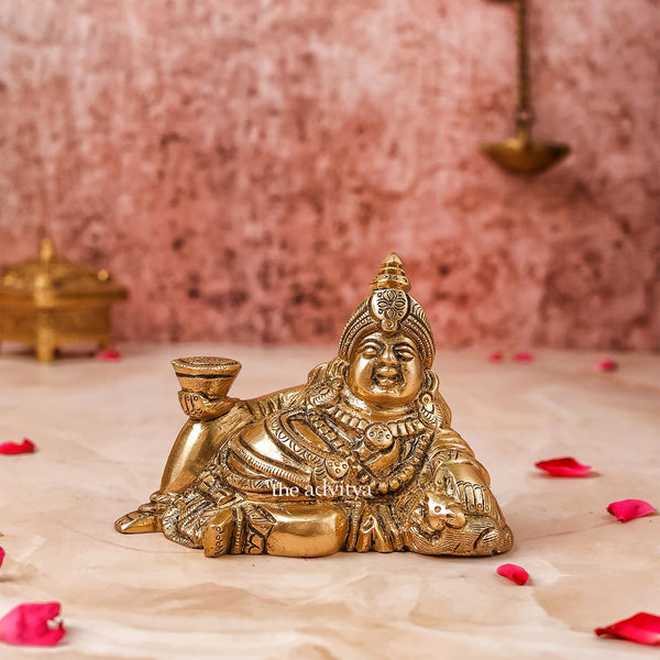 Kuebra,Kubera-Raja,Dhanapati,Bhogapati, Yaksharaja,Brass Kuber Maharaj Murti