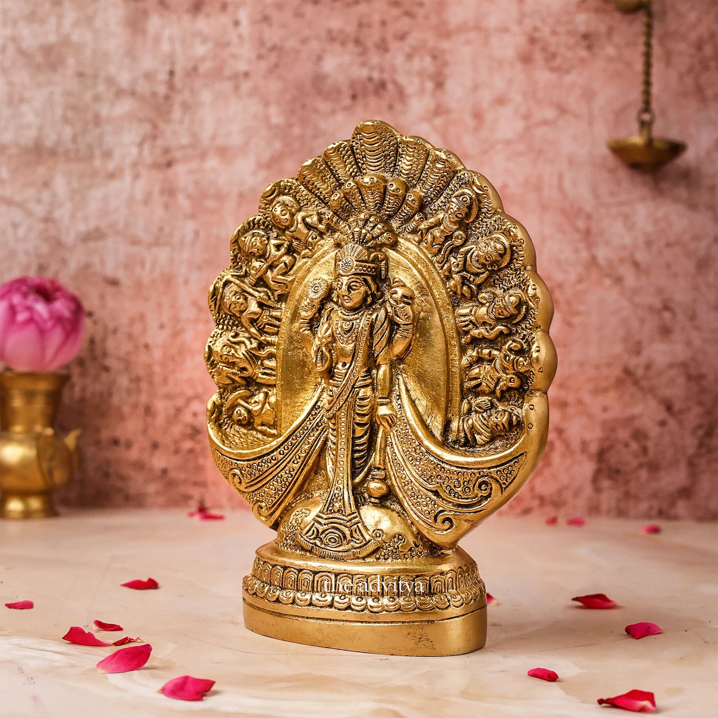 Visnhu,Nraayan,Hari,Pradyumna,Kamala-Natha,Vishnu Dashavatar Brass Sculpture