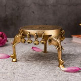 Brass Elephant Chowki With Bell